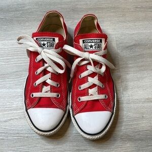 Youth Red Converse All Star Unisex Sneakers Size 3